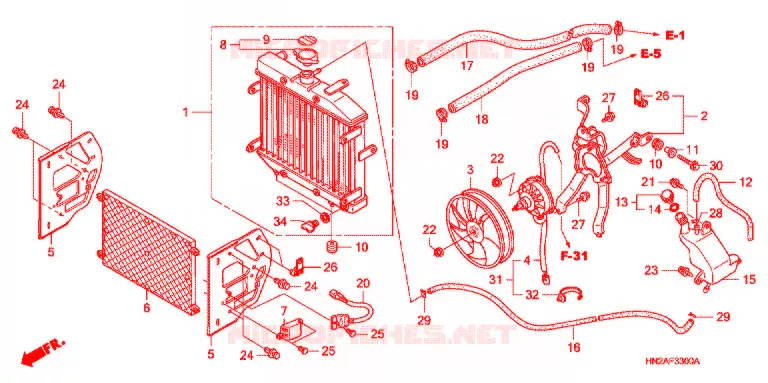 RADIATOR Honda ATV 500 FOURTRAX 2007  TRX500FGA7