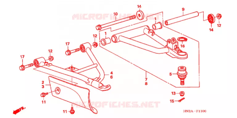 VOOR ARM Honda ATV 500 FOURTRAX 2007  TRX500FGA7