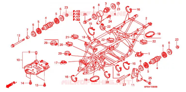 FRAME CHASSIS Honda ATV 500 FOURTRAX 2007  TRX500FM7