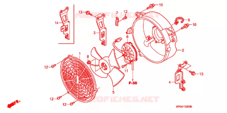 VENTILATOR AFDEKKING/DEKBAND Honda ATV 500 FOURTRAX 2007  TRX500FM7