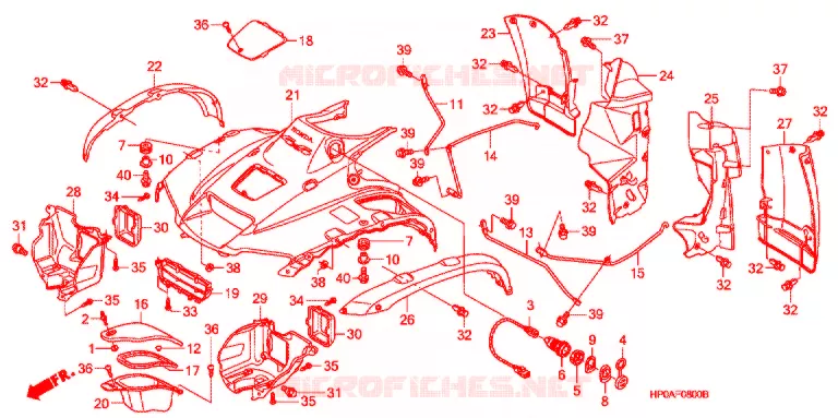 VOORSPATBORD Honda ATV 500 FOURTRAX 2007  TRX500FPE7