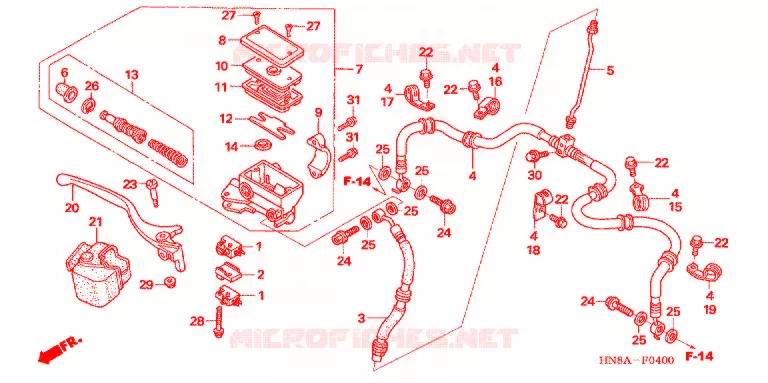 VOORREM HOOFDCILINDER Honda ATV 680 FOURTRAX 2007  TRX680FA7