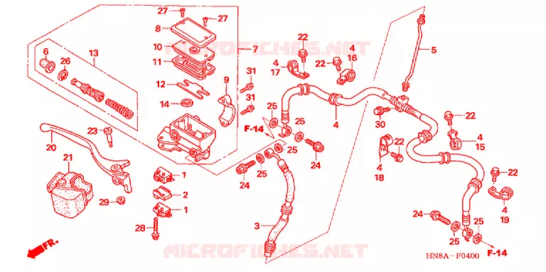 VOORREM HOOFDCILINDER Honda ATV 680 FOURTRAX 2007  TRX680FGA7
