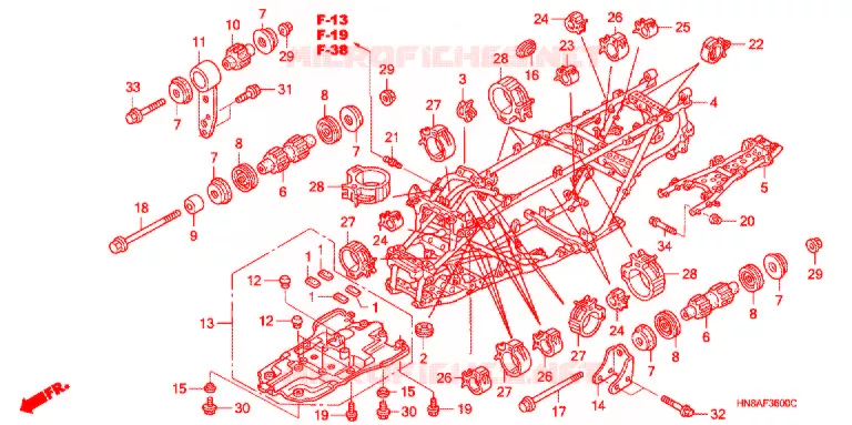 FRAME CHASSIS Honda ATV 680 FOURTRAX 2007  TRX680FGA7
