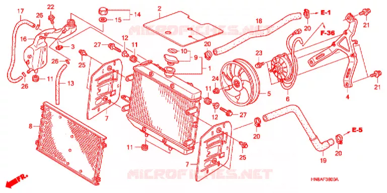 RADIATOR Honda ATV 680 FOURTRAX 2007  TRX680FGA7