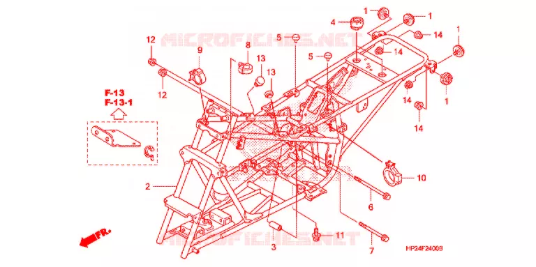 FRAME CHASSIS Honda ATV 90 FOURTRAX 2007  TRX90EX7