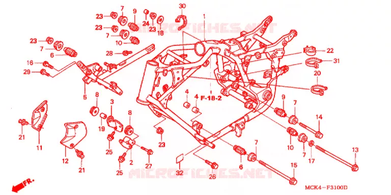 FRAME CHASSIS Honda MOTO 1100 SHADOW 2007  VT1100C27