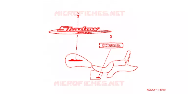 EMBLEEM/STREEP  Honda MOTO 1100 SHADOW 2007  VT1100C7