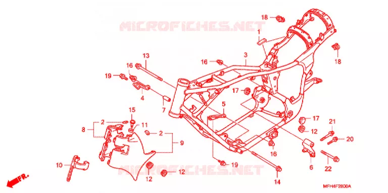 FRAME CHASSIS Honda MOTO 600 SHADOW 2007  VT600C7