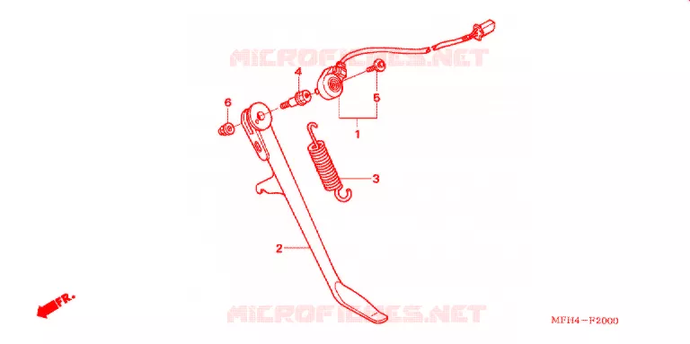 HOOFD STANDAARD/REMPEDAAL Honda MOTO 600 SHADOW 2007  VT600CD7