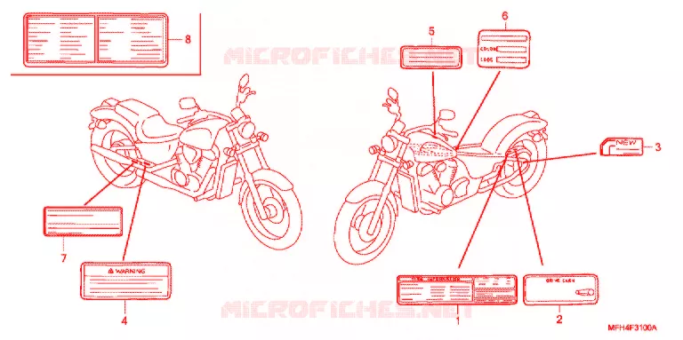 WAARSCHUWINGSLABEL(1) Honda MOTO 600 SHADOW 2007  VT600CD7