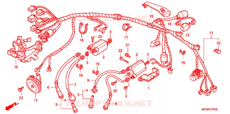 BEDRADINGSBUNDEL/ACCU Honda MOTO 600 SHADOW 2007  VT600CD7