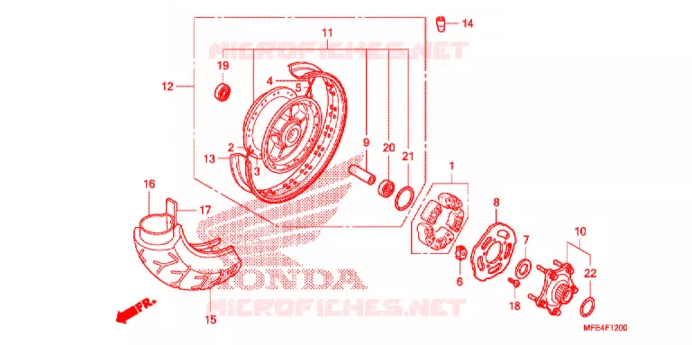 ACHTER WIEL Honda MOTO 750 SHADOW 2007  VT750C27