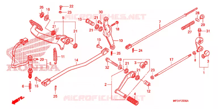 HOOFD STANDAARD/REMPEDAAL Honda MOTO 750 SHADOW 2007  VT750C27