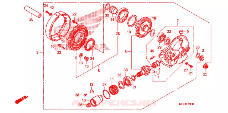 LAATSTE VERSNELLING/ ACHTER AS SPIL Honda MOTO 750 SHADOW 2007  VT750C27