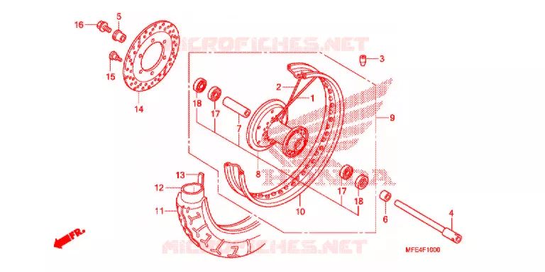 VOOR WIEL Honda MOTO 750 SHADOW 2007  VT750C27