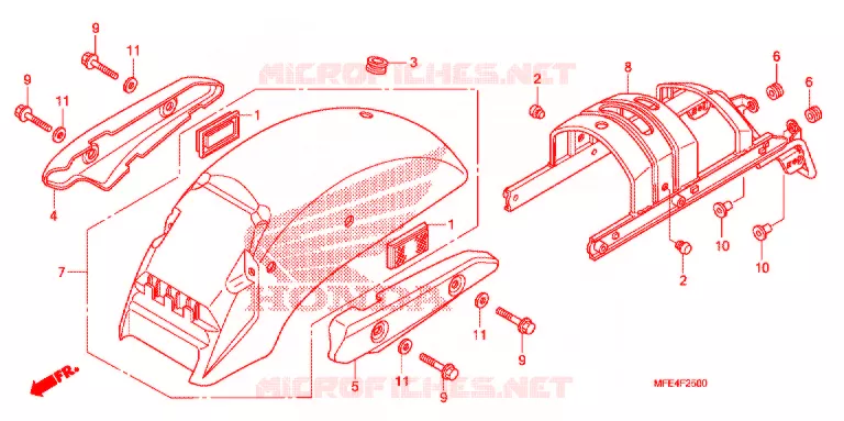 ACHTER STROOMLIJNKAP Honda MOTO 750 SHADOW 2007  VT750C2F7
