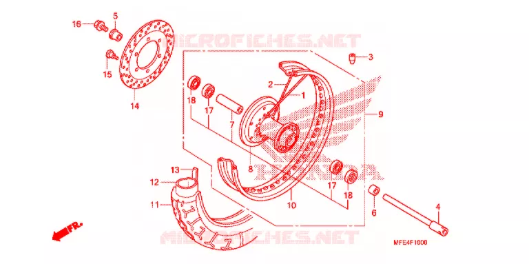 VOOR WIEL Honda MOTO 750 SHADOW 2007  VT750C2F7