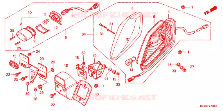 ACHTERLICHT(2) Honda MOTO 750 SHADOW 2007  VT750C7
