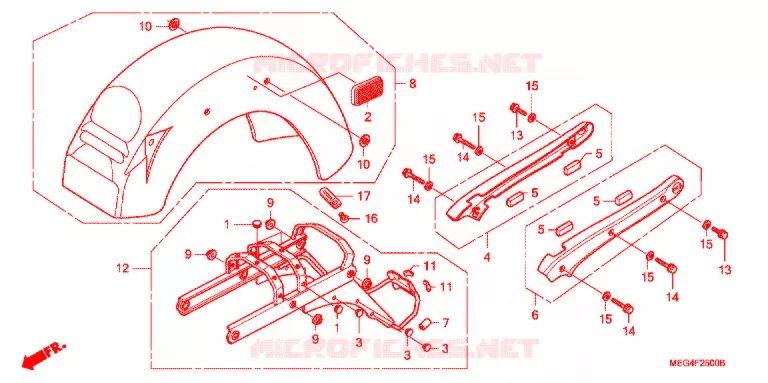 ACHTER STROOMLIJNKAP/VASTHOUDRAIL Honda MOTO 750 SHADOW 2007  VT750C7