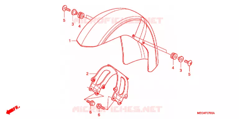 VOORSPATBORD Honda MOTO 750 SHADOW 2007  VT750C7