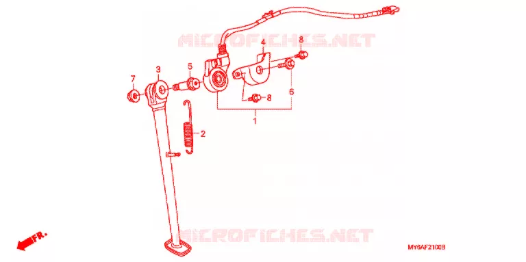HOOFD STANDAARD/REMPEDAAL Honda MOTO 650 XR 2007  XR650L7