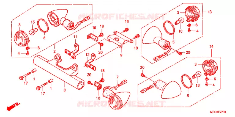 KNIPPERLICHT(2) Honda MOTO 750 SHADOW 2008  VT750C8