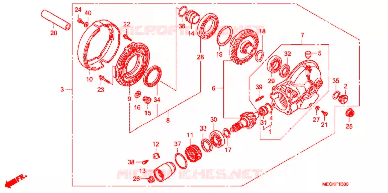 LAATSTE VERSNELLING/ ACHTER AS SPIL Honda MOTO 750 SHADOW 2008  VT750C8