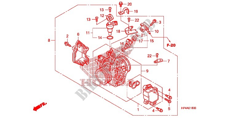 GAS HUIS voor Honda FOURTRAX 420 RANCHER 4X4 Manual Shift 2009
