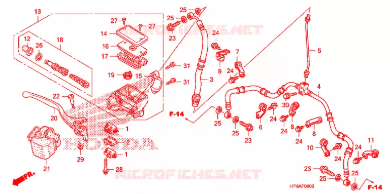 VOORREM HOOFDCILINDER Honda ATV 420 FOURTRAX 2009  TRX420FM9