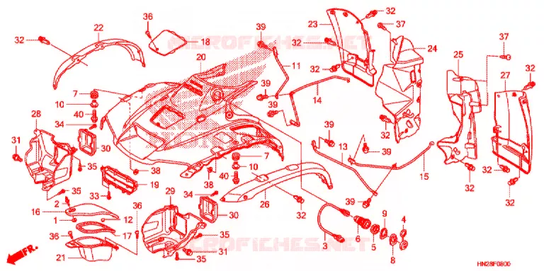 VOORSPATBORD Honda ATV 500 FOURTRAX 2009  TRX500FA9