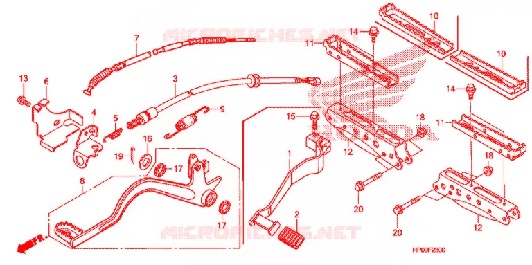 OPSTAP/PEDAAL Honda ATV 500 FOURTRAX 2009  TRX500FE9