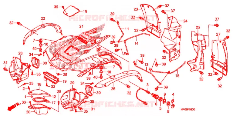 VOORSPATBORD Honda ATV 500 FOURTRAX 2009  TRX500FPM9