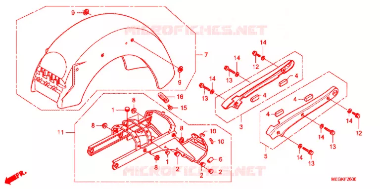 ACHTER STROOMLIJNKAP/VASTHOUDRAIL Honda MOTO 750 SHADOW 2009  VT750C9