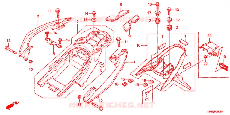ACHTER STROOMLIJNKAP Honda MOTO 150 NX 2011  NXR150ESB