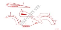 EMBLEEM/STREEP (VT750CA/CS) voor Honda SHADOW VT 750 ABS TWO TONE 2012