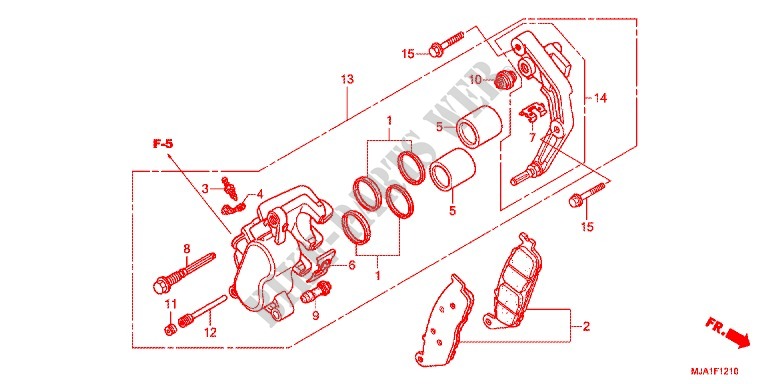 REMKLAUW VOOR (VT750CA/C2B) voor Honda SHADOW VT 750 ABS TWO TONE 2012