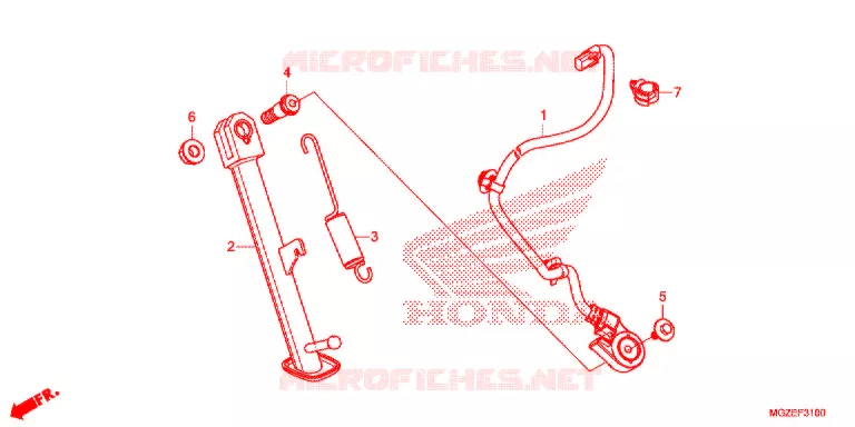 HOOFD STANDAARD/REMPEDAAL Honda MOTO 500 CB 2015  CB500FAF