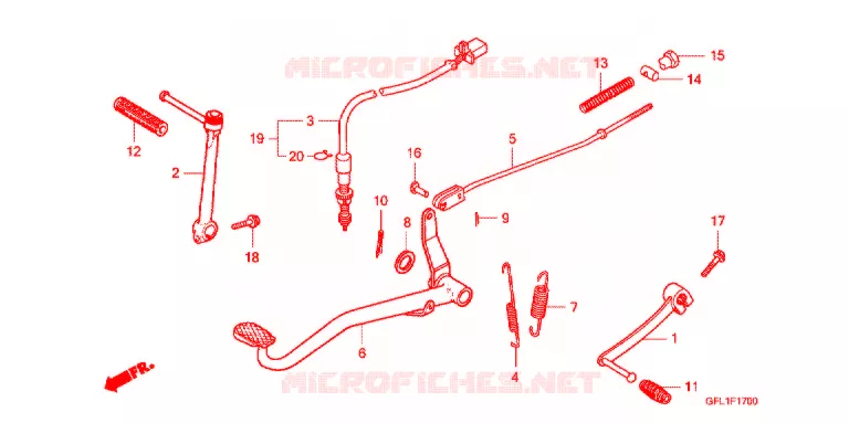 PEDAAL/KICKSTARTER ARM Honda MOTO 50 MONKEY 2012  Z50JC_M