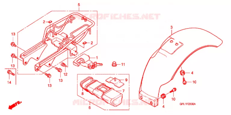 ACHTERSPATBORD / GEREEDSCHAP Honda MOTO 50 MONKEY 2007  Z50J7_M