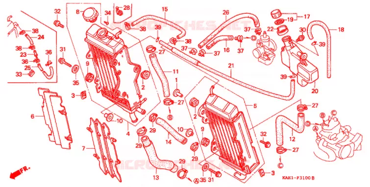 RADIATOR Honda MOTO 250 CRM 1993  CRM250RP_2