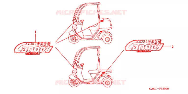 EMBLEEM/STREEP (TC50M/P/V/Y) Honda SCOOTER 50 GYRO 2001  TC50Y