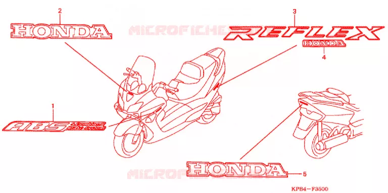 EMBLEEM/STREEP Honda SCOOTER 250 REFLEX 2003  NSS2503_A