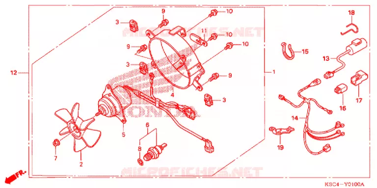 DEKBAND/VENTILATOR AFDEKKING Honda MOTO 250 CRF 2004  CRF250X4