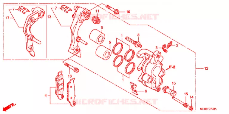 VOOR REMKLAUW Honda MOTO 450 CRF 2004  CRF450R4