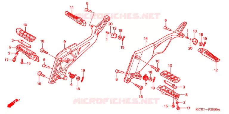 OPSTAP/KICKARM/ WISSEL PEDAAL Honda MOTO 400 CB 2000  CB400SFY