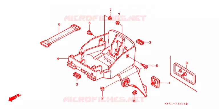 ACHTER STROOMLIJNKAP Honda MOTO 250 VTR 2004  VTR2503