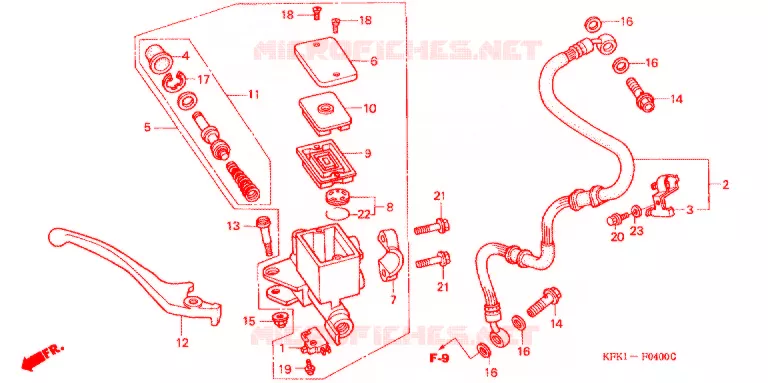 VOOR REM HOOFD CILINDER Honda MOTO 250 VTR 2003  VTR2503