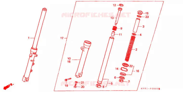 VOOR VORK Honda MOTO 250 VTR 2004  VTR2503