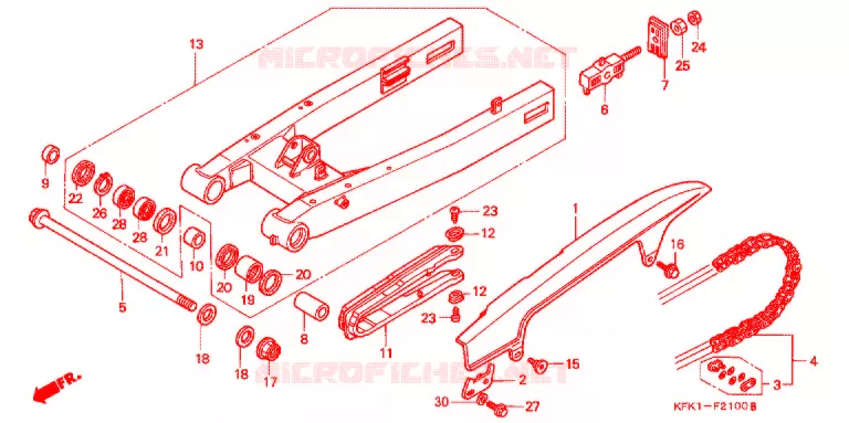 ZWAAI-ARM/KETTINGKAST Honda MOTO 250 VTR 2004  VTR2503
